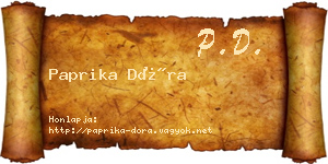 Paprika Dóra névjegykártya